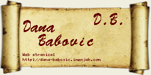 Dana Babović vizit kartica
